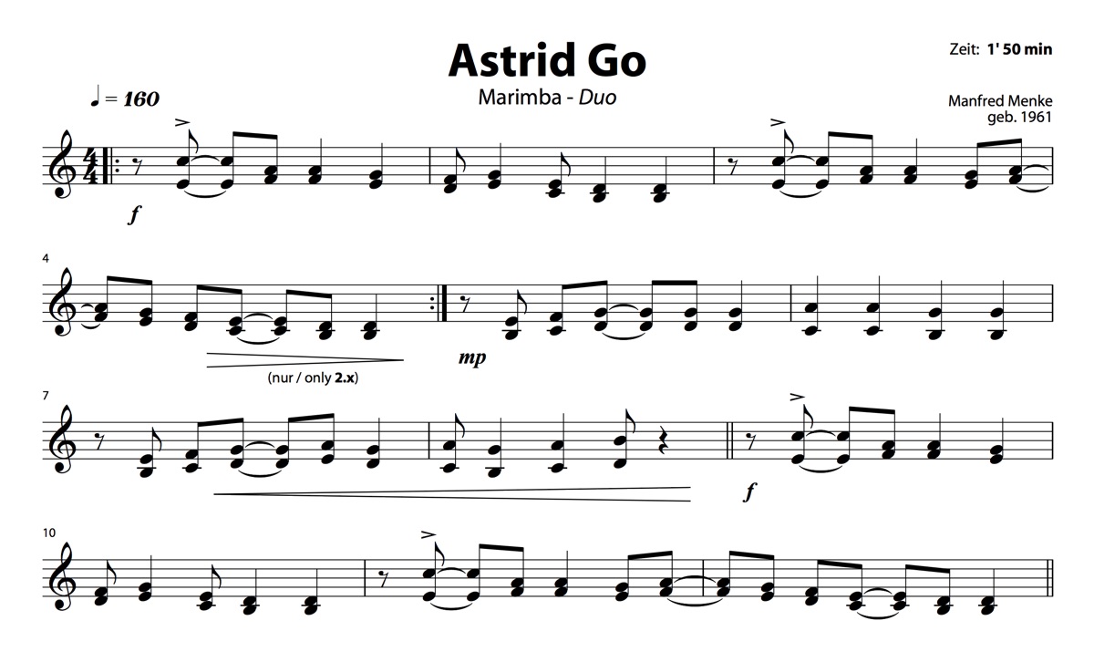 Marimba-Duo: Astrid Go (Spieler 1)