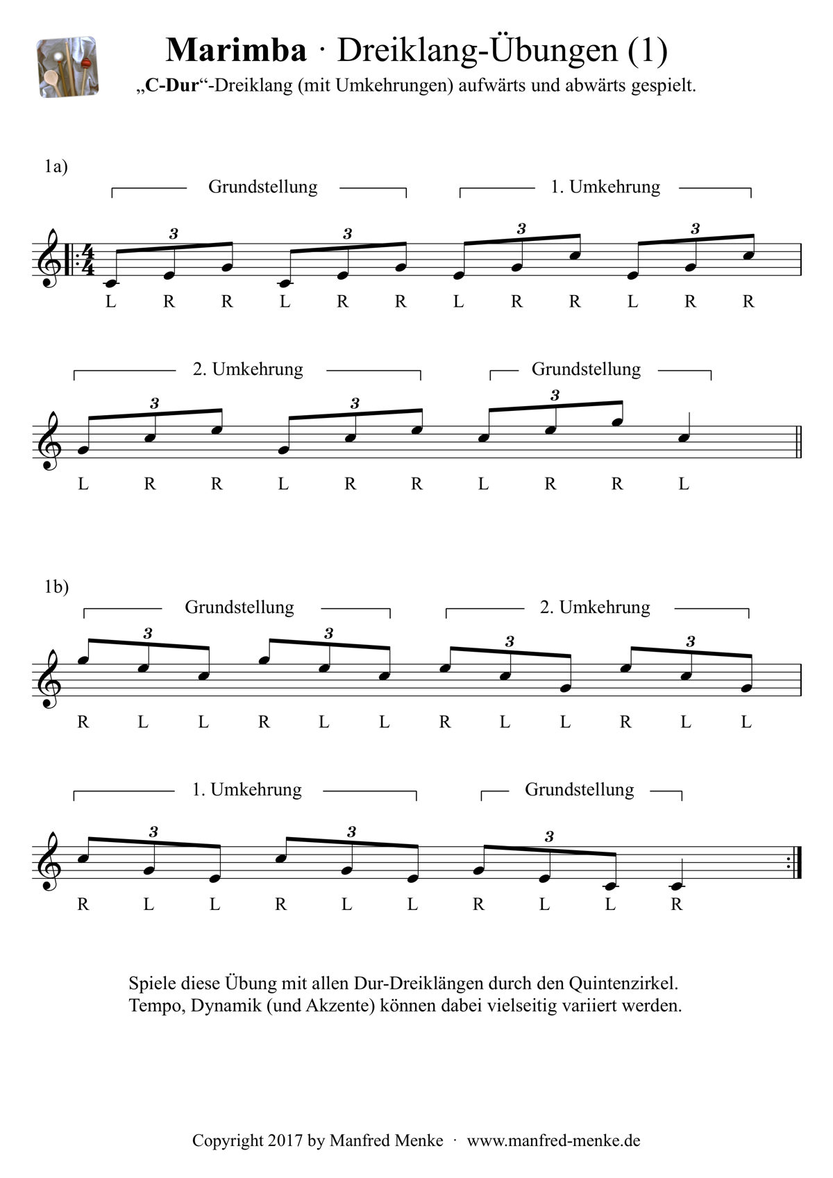 Marimba · Dreiklang-Übungen (Dur)