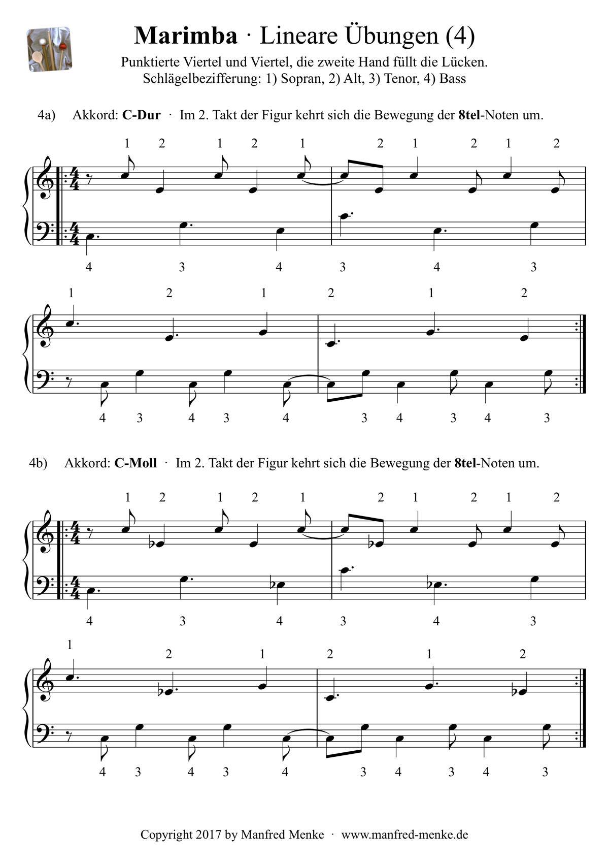 Marimba · Lineare Übungen (Seite 4)