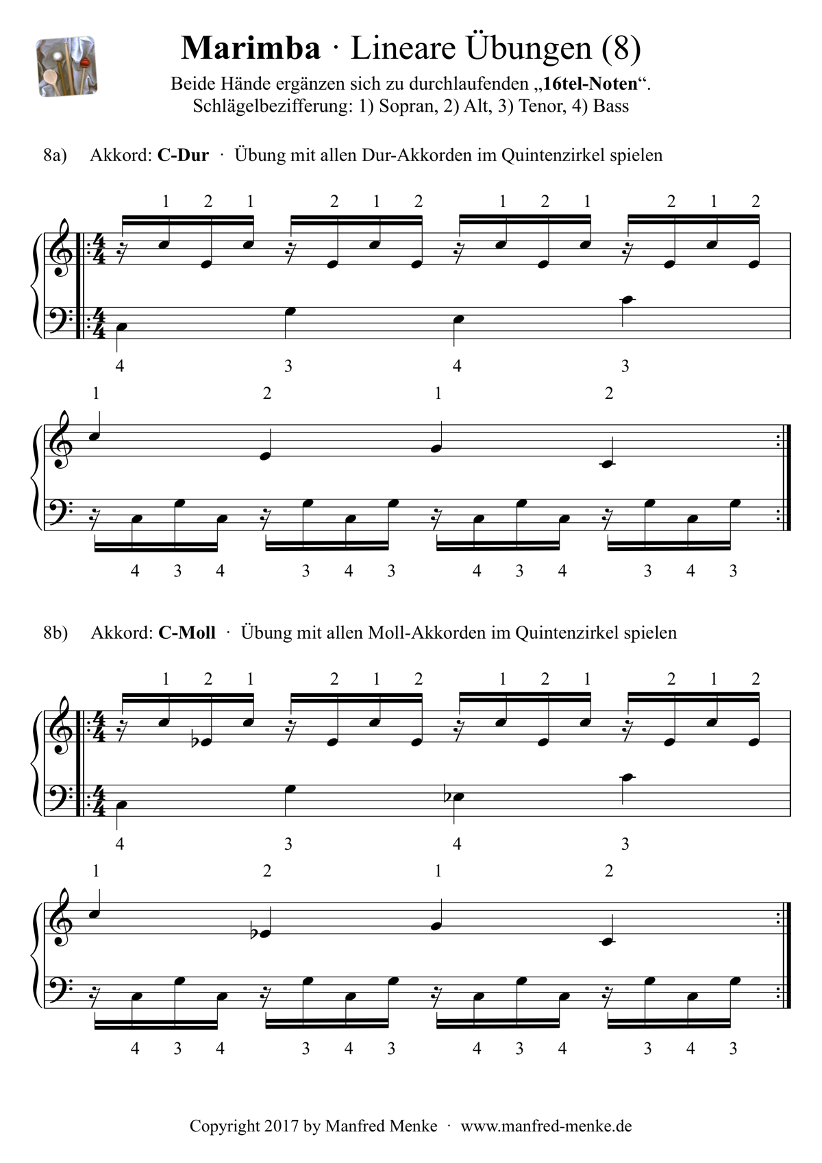 Marimba · Lineare Übungen (Seite 8)