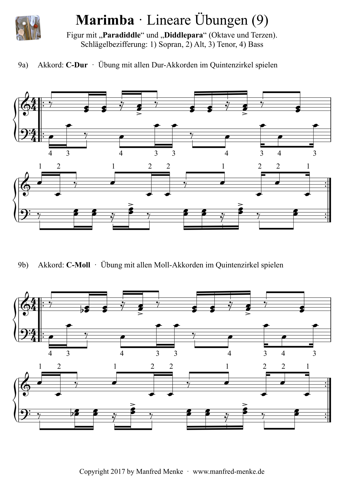 Marimba · Lineare Übungen (Seite 9)